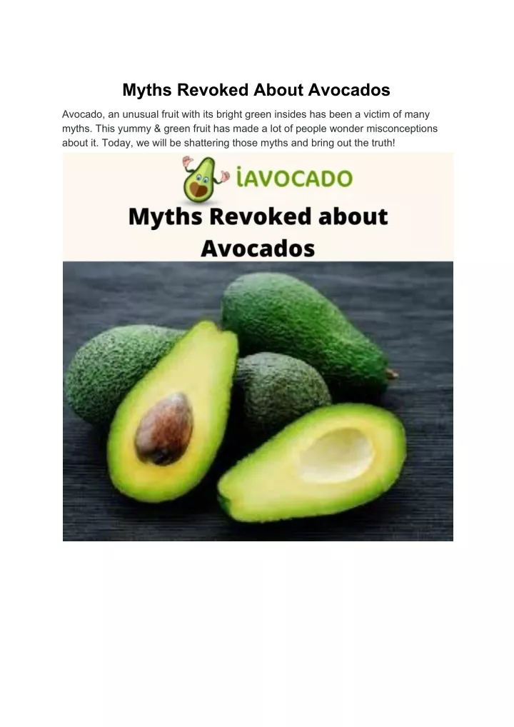 myths revoked about avocados