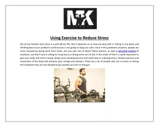 using exercise to reduce stress