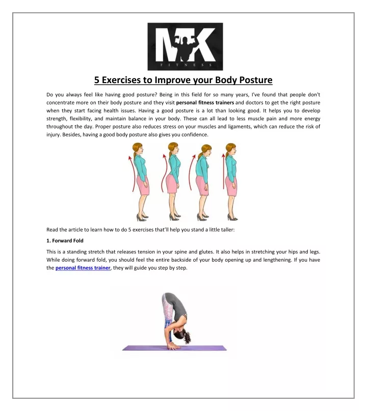 5 exercises to improve your body posture