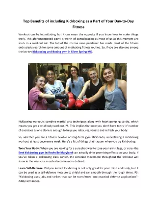 top benefits of including kickboxing as a part