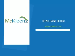 #1 Deep Cleaning in Dubai - McKleenz