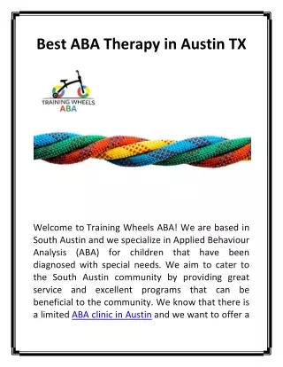 best aba therapy in austin tx