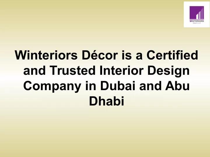 winteriors d cor is a certified and trusted