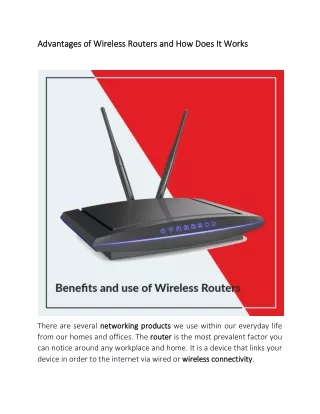 Advantages of Wireless Routers and How Does It Works