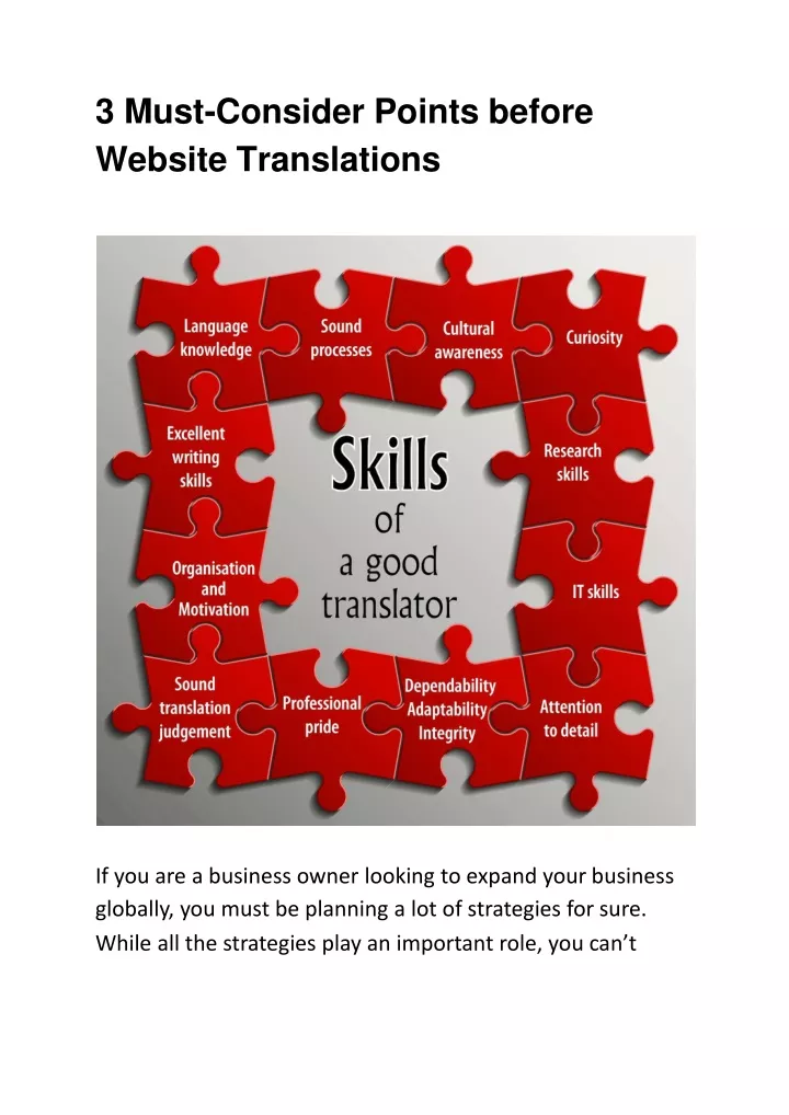 3 must consider points before website translations