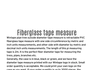 Fiberglass tape measure