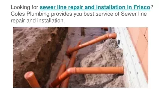 sewer line repair and installation in Frisco