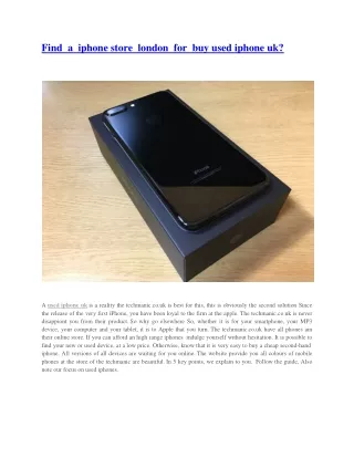 find a iphone store london for buy used iphone uk