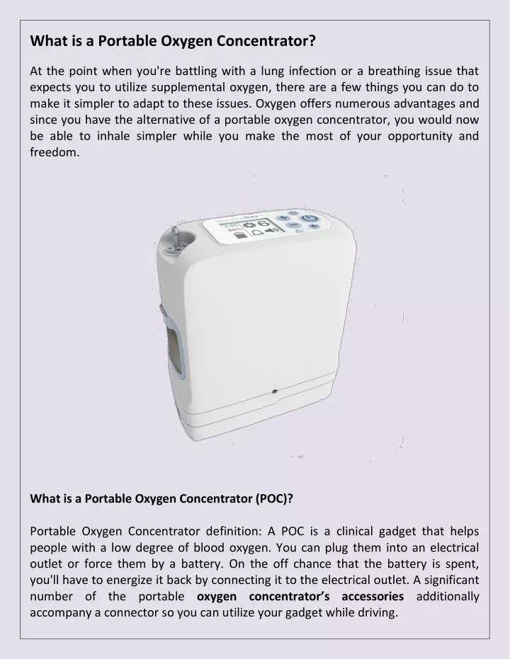 what is a portable oxygen concentrator