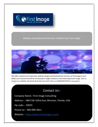 website development services in miami by first
