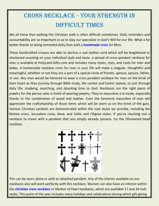 Cross Necklace - Your Strength In Difficult Times