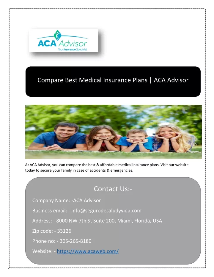 compare best medical insurance plans aca advisor
