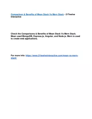 comparison benefits of mean stack vs mern stack