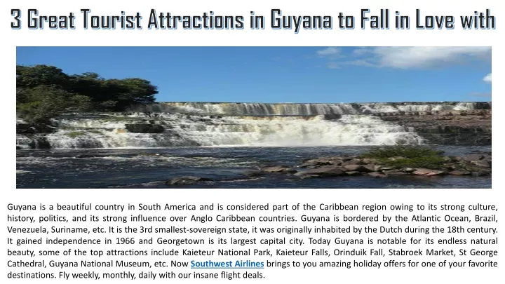 3 great tourist attractions in guyana to fall