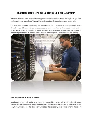 basic concept of a dedicated server basic concept