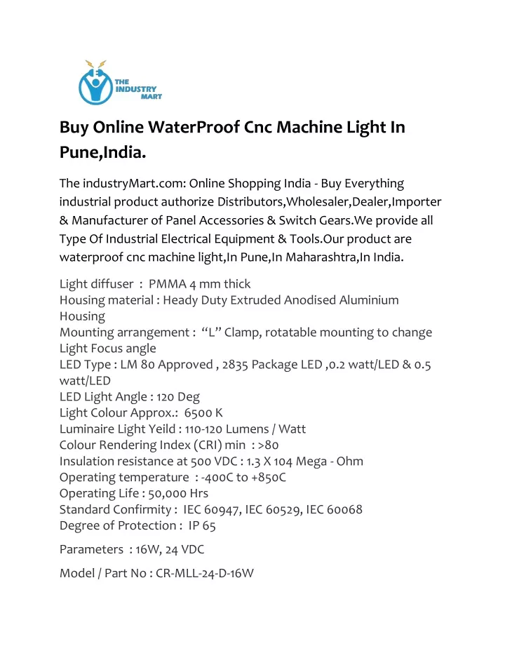 buy online waterproof cnc machine light in pune