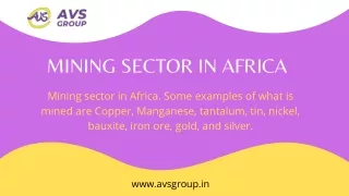 Mining sector in Africa | AVS Group | Mining Industry