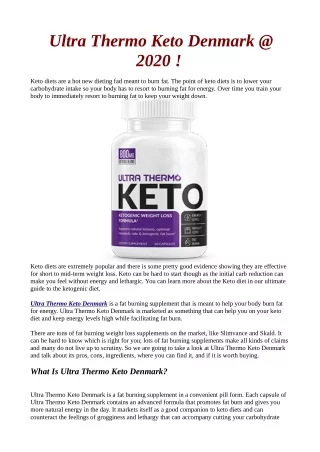 Ultra Thermo Keto Denmark"Where to Buy" Benefits & Side Effects (Website)!