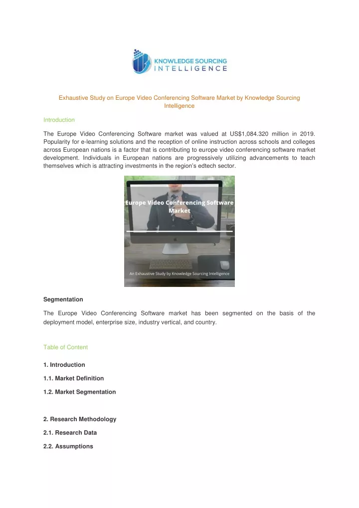 exhaustive study on europe video conferencing