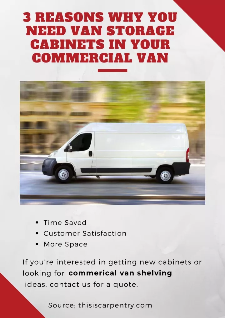 3 reasons why you need van storage cabinets