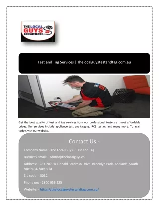 test and tag services thelocalguystestandtag