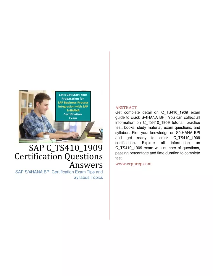 abstract get complete detail on c ts410 1909 exam