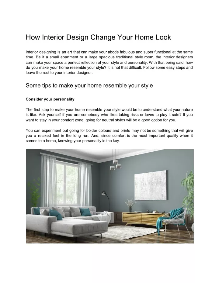 how interior design change your home look