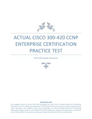 actual cisco 300 420 ccnp enterprise