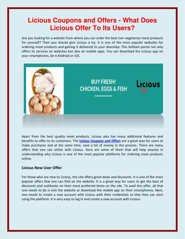 licious coupons and offers what does licious