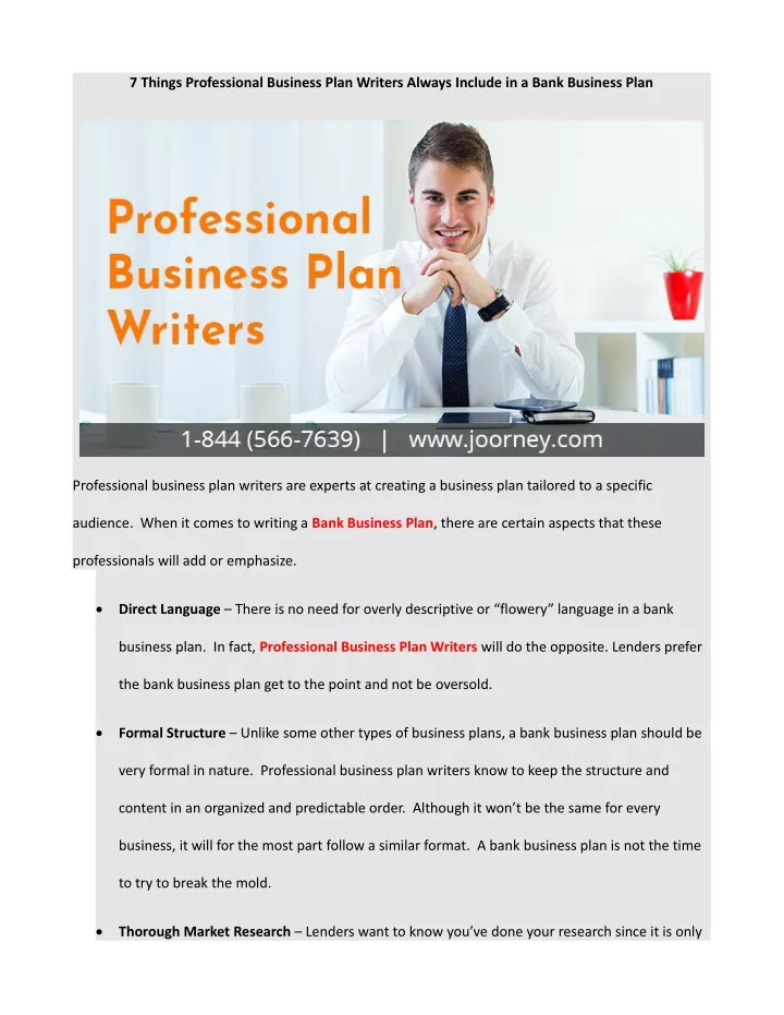 7 things professional business plan writers