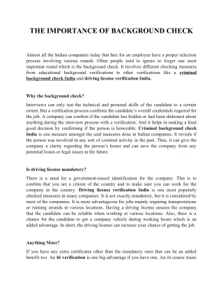 the importance of background check