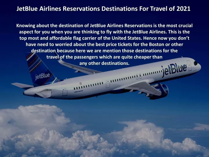 jetblue airlines reservations destinations
