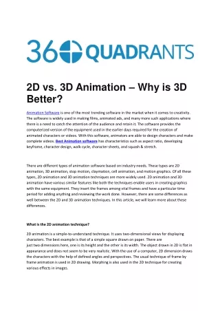 2D vs. 3D Animation – Why is 3D Better?