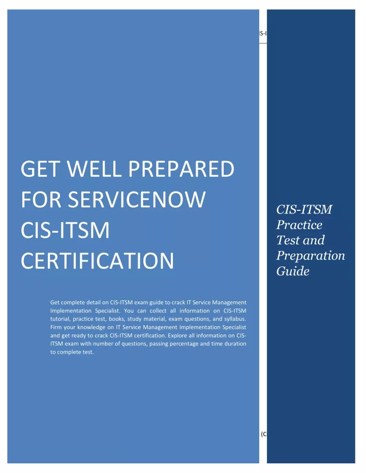 cis itsm exam questions