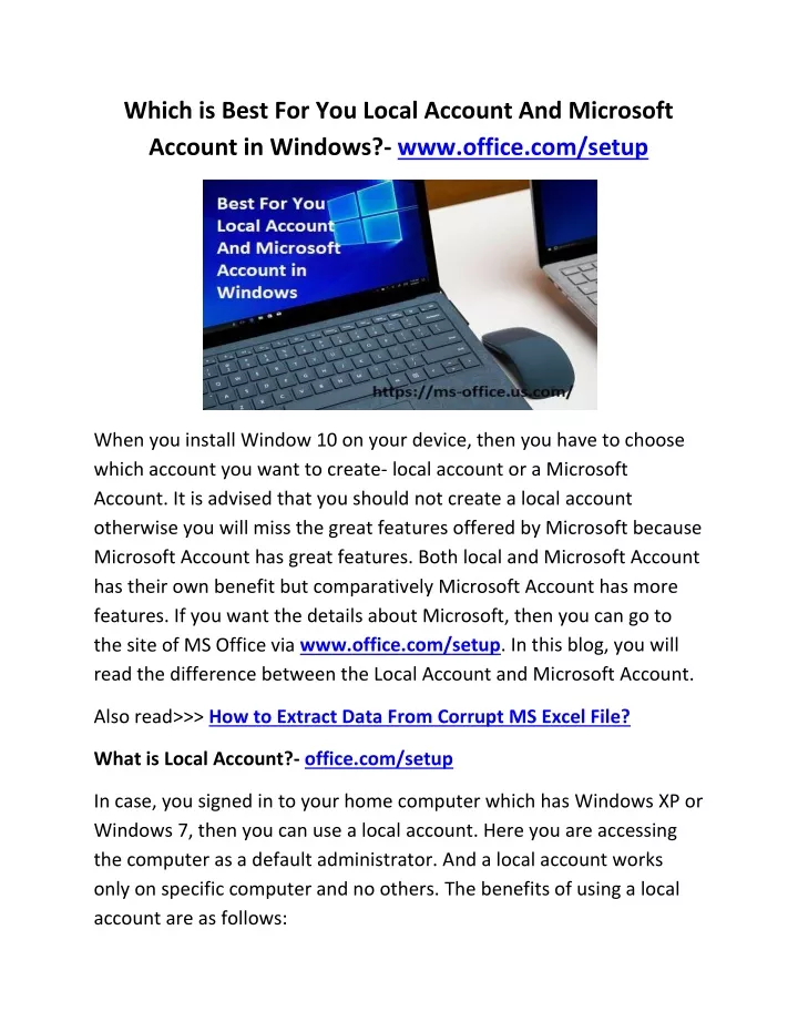 which is best for you local account and microsoft