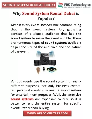 sound system rental dubai