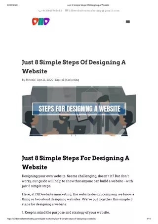 Just 8 Simple Steps Of Designing A Website
