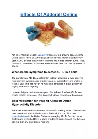 effects of adderall online