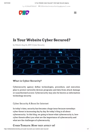Is Your Website Cyber Secured?