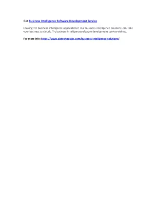 get business intelligence software development
