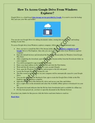 how to access google drive from windows explorer
