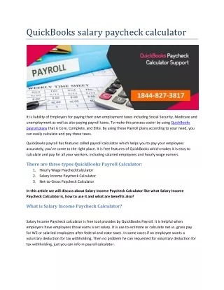 quickbooks salary paycheck calculator