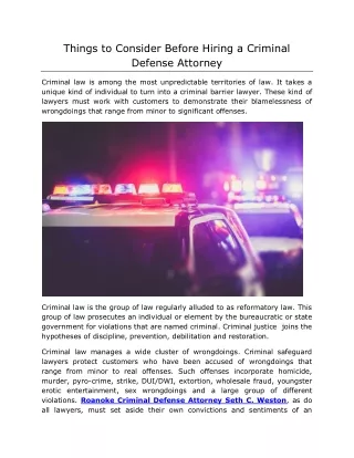 Things to Consider Before Hiring a Criminal Defense Attorney