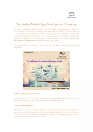 Top-Notch Mobile App Development Company