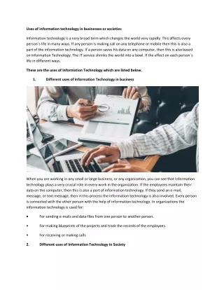 uses of information technology in businesses