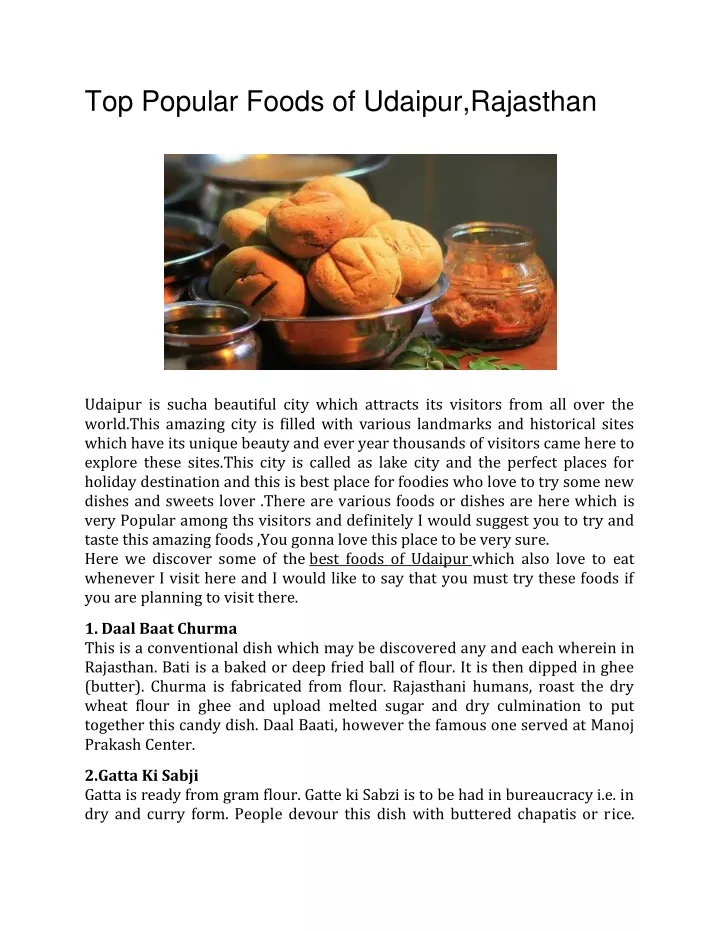 top popular foods of udaipur rajasthan