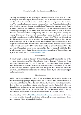 somnath temple the significance of religion