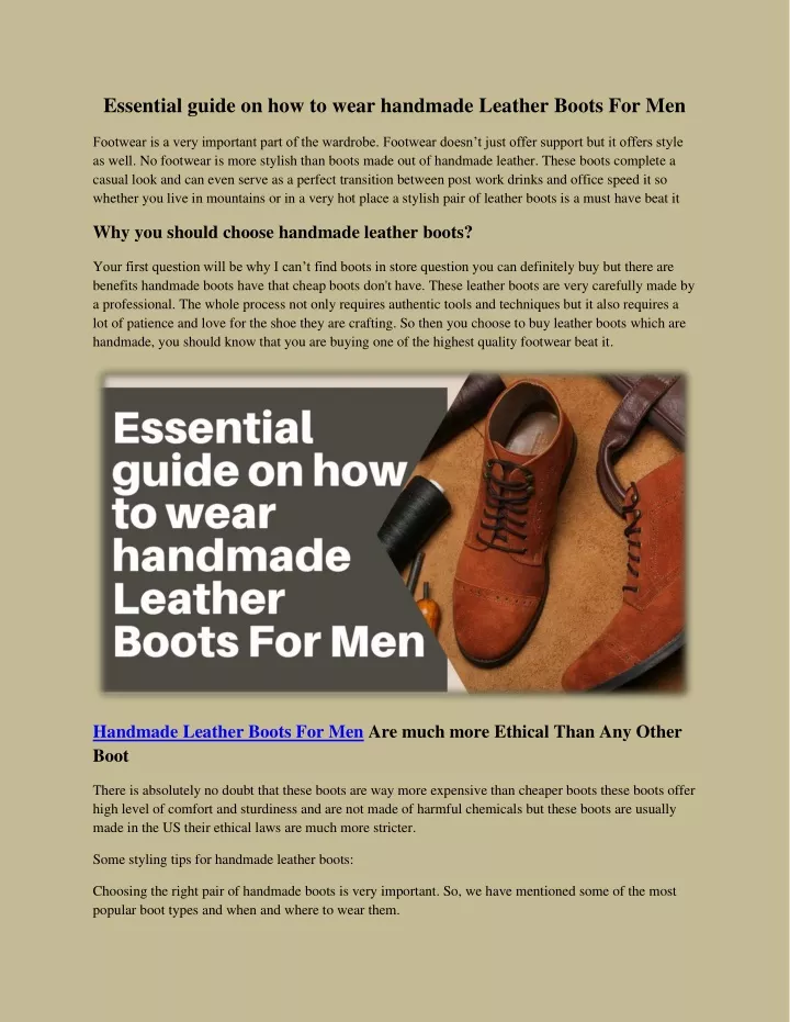 essential guide on how to wear handmade leather
