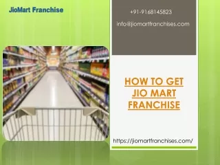 How To Get Jio Mart Franchise