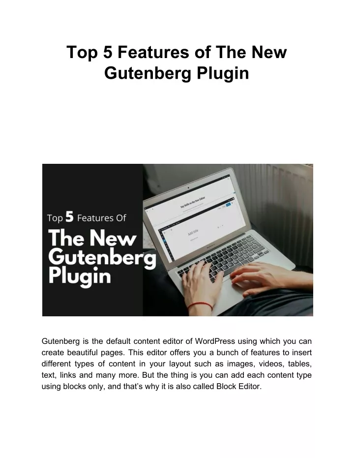 top 5 features of the new gutenberg plugin